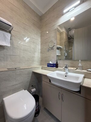 Bathroom in 3 BHK Apartment at Adani Ten BKC, Bandra East – for Rent