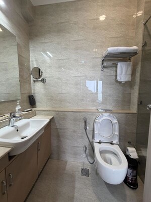 Bathroom in 3 BHK Apartment at Adani Ten BKC, Bandra East – for Rent