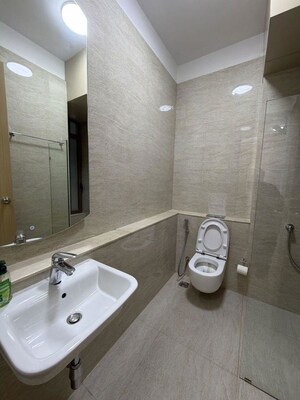 Bathroom in 2 BHK Apartment at Adani Ten BKC, Bandra East – for Rent
