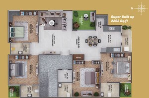 Floor Plan in 4 BHK Apartment at Abhyankar Nagar – for Sale