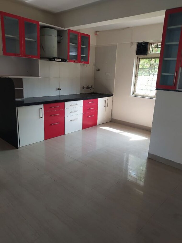Kitchen, blue-berry 3 Bedroom 1500 Sq.Ft. Apartment In Kharadi Pune 10639570