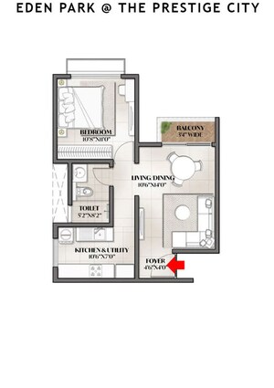 1 BHK Apartment For Sale in Eden Park At The Prestige City, Sarjapur Road