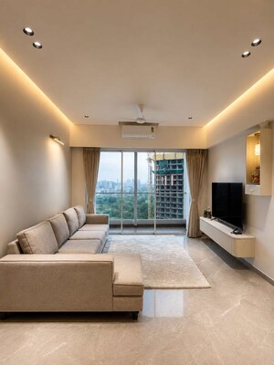 Living Room in 3 BHK Apartment at LnT Elixir Reserve, Powai – for Rent