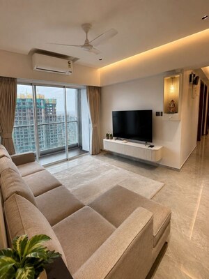 Living Room in 3 BHK Apartment at LnT Elixir Reserve, Powai – for Rent