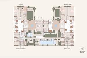 Floor Plan in 4 BHK Apartment at Gala Ikebana, Bodakdev – for Sale