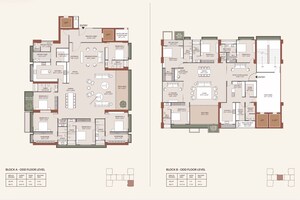 Floor Plan in 4 BHK Apartment at Gala Ikebana, Bodakdev – for Sale