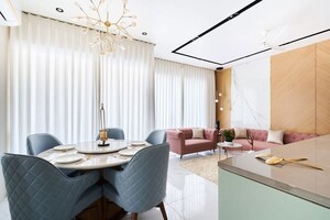 Dining area in 4 BHK Apartment at Courtyard Primero, Gotri – for Sale