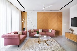 Living Room in 4 BHK Apartment at Courtyard Primero, Gotri – for Sale