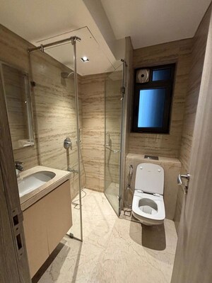 Bathroom in 3 BHK Apartment at Rustomjee Seasons, Bandra East – for Rent