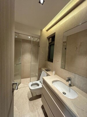 Bathroom in 3 BHK Apartment at Rustomjee Seasons, Bandra East – for Rent