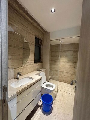 Bathroom in 3 BHK Apartment at Rustomjee Seasons, Bandra East – for Rent