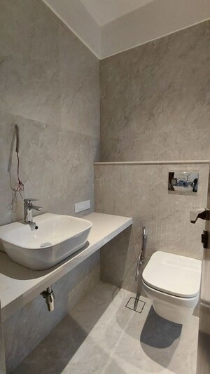 Bathroom in 2 BHK Apartment at Flushel Apartments, Khar West – for Rent