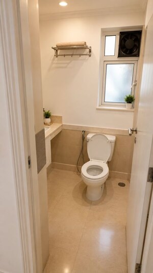 Bathroom in 2 BHK Apartment at Hiranandani Meadows, Manpada – for Rent