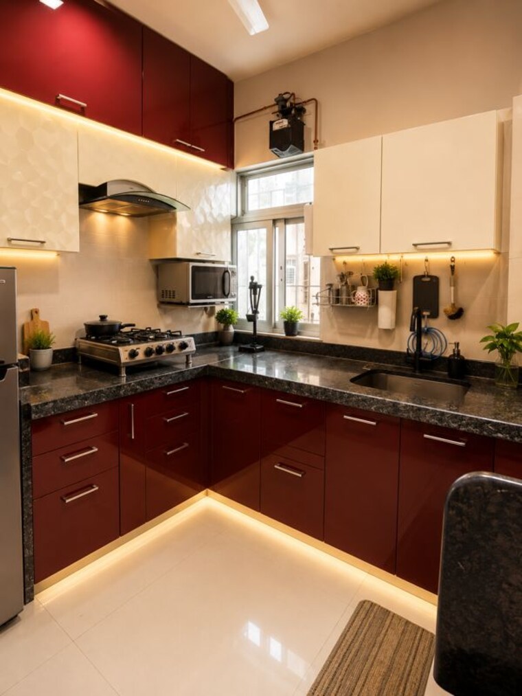 Kitchen, rosa-bella 2 Bedroom 720 Sq.Ft. Apartment In Ghodbunder Road Thane 10641603