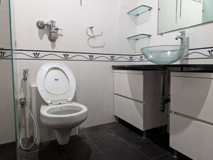 Bathroom in 3 BHK Apartment at Supreme Lake Homes, Powai – for Rent