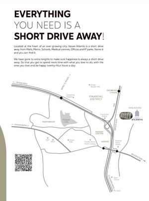 3 BHK Apartment – Map Location View at Vasavi Atlantis, Narsingi - for Sale