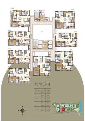 Floor Plan in 3 BHK Apartment at Vasavi Atlantis, Narsingi – for Sale