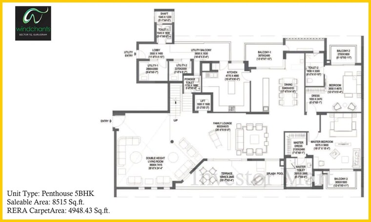 Floor Plan, experion-windchants 6 Bedroom 6856 Sq.Ft. Apartment In Sector 112 Gurgaon 10642928