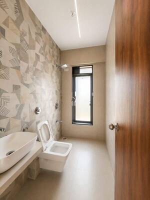 Bathroom in 3 BHK Apartment at L And T Seawoods Residences, Seawoods – for Rent