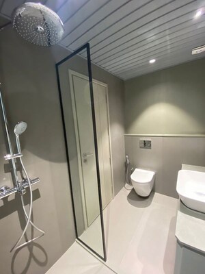 Bathroom in 4 BHK Apartment at Artham Eminence, Bhayli – for Sale