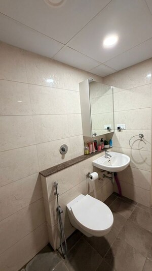 Bathroom in 3 BHK Apartment at L&T Raintree Boulevard, Hebbal – for Rent