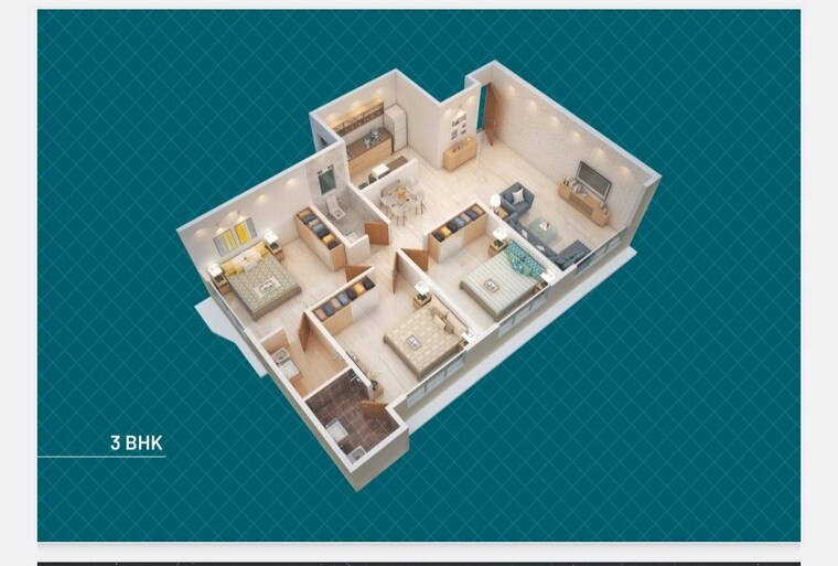 Floor Plan, rakshi-elanza 3 Bedroom 920 Sq.Ft. Apartment In Andheri East Mumbai 10643262