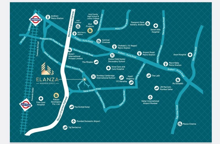 Map Location, rakshi-elanza 3 Bedroom 920 Sq.Ft. Apartment In Andheri East Mumbai 10643262