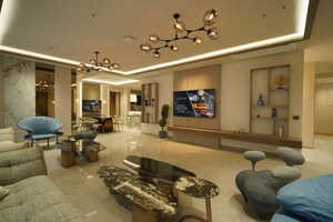 Living Room in 3 BHK Apartment at Adani Ten BKC, Bandra East – for Sale