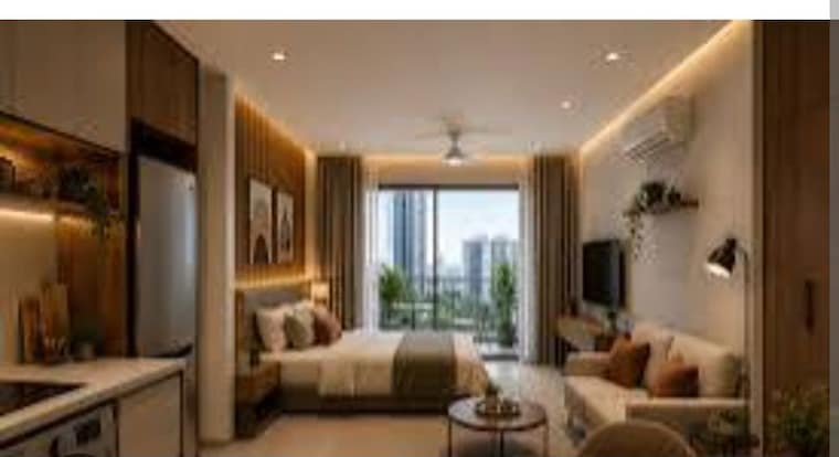 Living Room, omaxe-india-trade-center Studio 570 Sq.Ft. Apartment In Alpha Ii Greater Noida Greater Noida 10643830