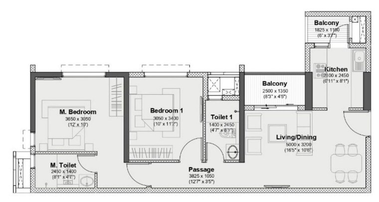 Floor Plan, godrej-nurture-pune 2 Bedroom 711 Sq.Ft. Apartment In Mamurdi Pune 10641564