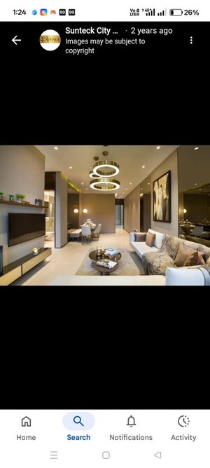 Bedroom in 2 BHK Apartment at Sunteck City Avenue 4, Goregaon West – for Rent