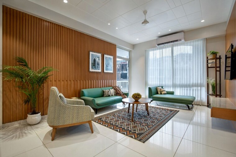 Living Room, serene-signatures 4 Bedroom 1385 Sq.Ft. Apartment In Bhayli Vadodara 10441261