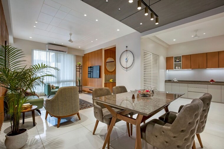 Dinning Area, serene-signatures 4 Bedroom 1385 Sq.Ft. Apartment In Bhayli Vadodara 10441261