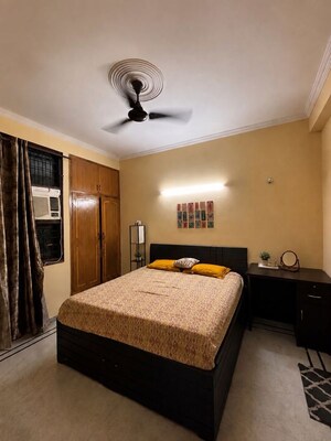 Bedroom in 3 BHK Builder Floor at Ardee Platinum Independent Floors, Sector 52 – for Rent