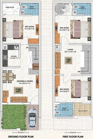 Floor Plan in 4 BHK Independent House at Paharia – for Sale