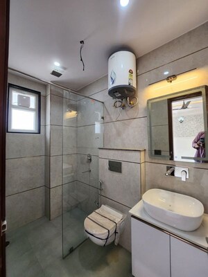 Bathroom in 3 BHK Builder Floor at Chattarpur – for Rent