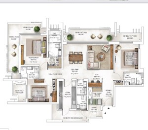 Floor Plan in 2.5 BHK Apartment at Krisumi Waterside Residences, Sector 36a – for Sale