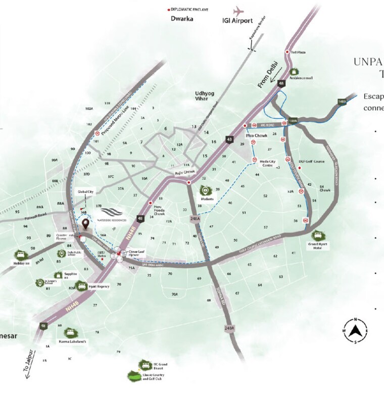 Map Location, krisumi-waterside-residences 2.5 Bedroom 2309 Sq.Ft. Apartment In Sector 36a Gurgaon 10645558