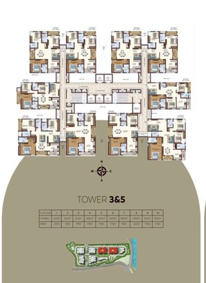Floor Plan in 3 BHK Apartment at Vasavi Atlantis, Narsingi – for Sale