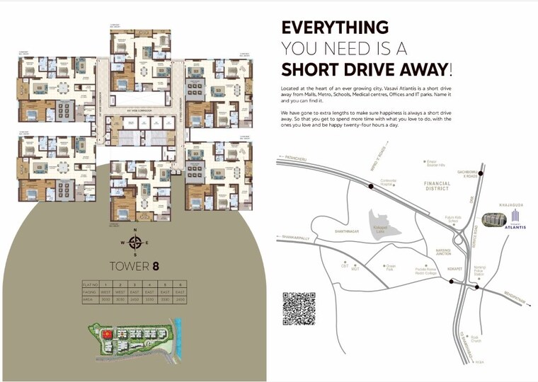 Master Plan, vasavi-atlantis 3 Bedroom 1610 Sq.Ft. Apartment In Narsingi Hyderabad 10645568