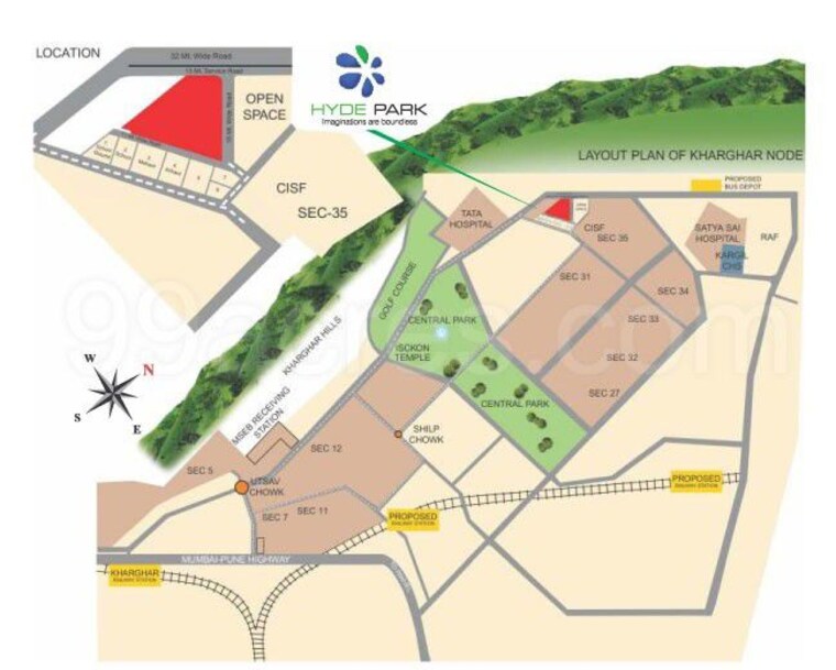 Map Location, nisarg-hyde-park 2 Bedroom 1250 Sq.Ft. Apartment In Kharghar Navi Mumbai 10639987