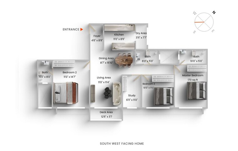 Floor Plan, godrej-the-trees 3.5 Bedroom 1208 Sq.Ft. Apartment In Vikhroli East Mumbai 10637344