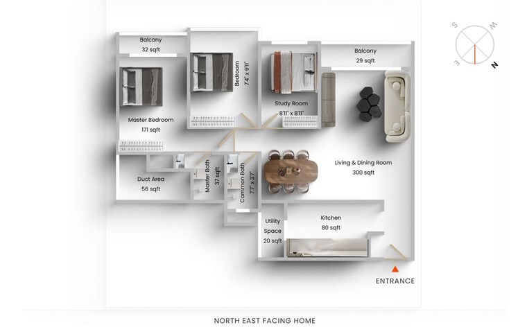 Floor Plan, oberoi-realty-splendor 2.5 Bedroom 1055 Sq.Ft. Apartment In Andheri East Mumbai 10606515