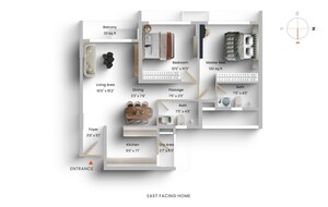 Floor Plan in 2 BHK Apartment at Godrej Urban Park, Chandivali – for Sale
