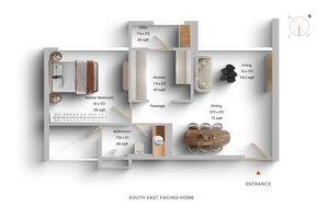 Floor Plan in 1 BHK Apartment at Godrej The Trees, Vikhroli East – for Sale