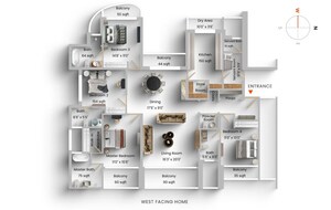 Floor Plan in 4 BHK Apartment at Lodha Fiorenza, Goregaon East – for Sale