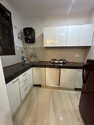 Kitchen in 3 BHK Builder Floor at Freedom Fighters Enclave – for Rent