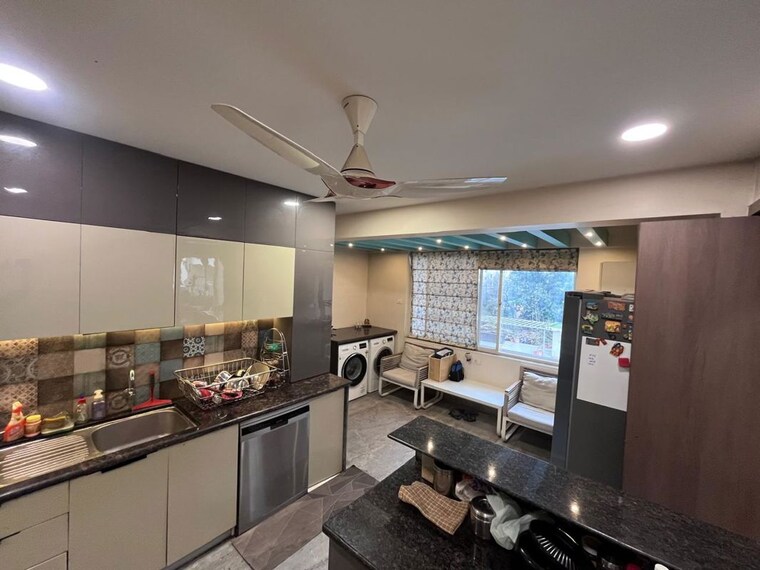 Kitchen, marvel-cascada 3.5 Bedroom 2200 Sq.Ft. Apartment In Balewadi Pune 10647991