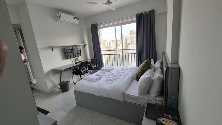 Living Room, 21st-century-x90 1 Bedroom 280 Sq.Ft. Apartment In Baner Pune 10648063