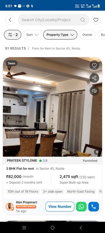 4 BHK +Apartment For Rent in Mahagun Maestro in Sector 50, Noida